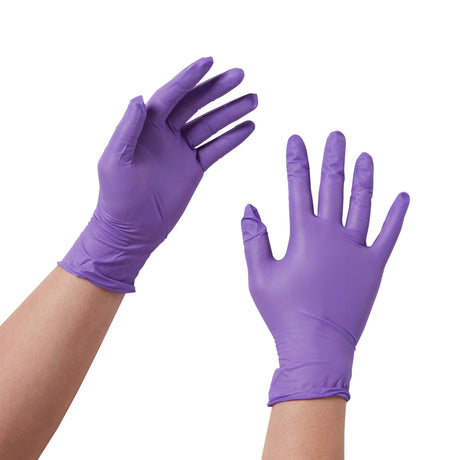 Exam Glove Purple Nitrile® Small NonSterile Nitrile Standard Cuff Length Textured Fingertips Purple Chemo Tested - BeHope