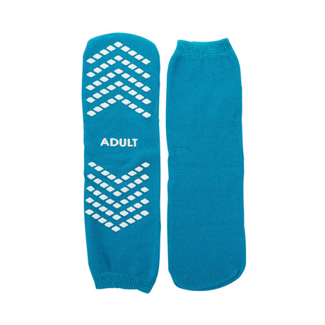 Slipper Socks McKesson Unisex Adult Large Single Tread Single Patient Use Teal - BeHope