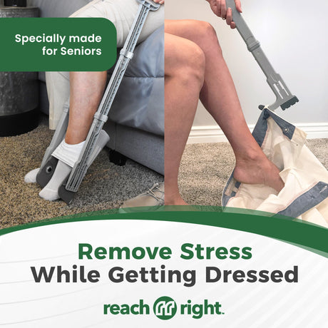 Dressing Aid Stick with Extra Handles Reach Right 34 Inch Length - BeHope