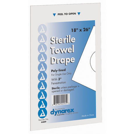 General Purpose Drape Dynarex® Poly Lined Towel Drape 18 W X 26 L Inch Sterile - BeHope