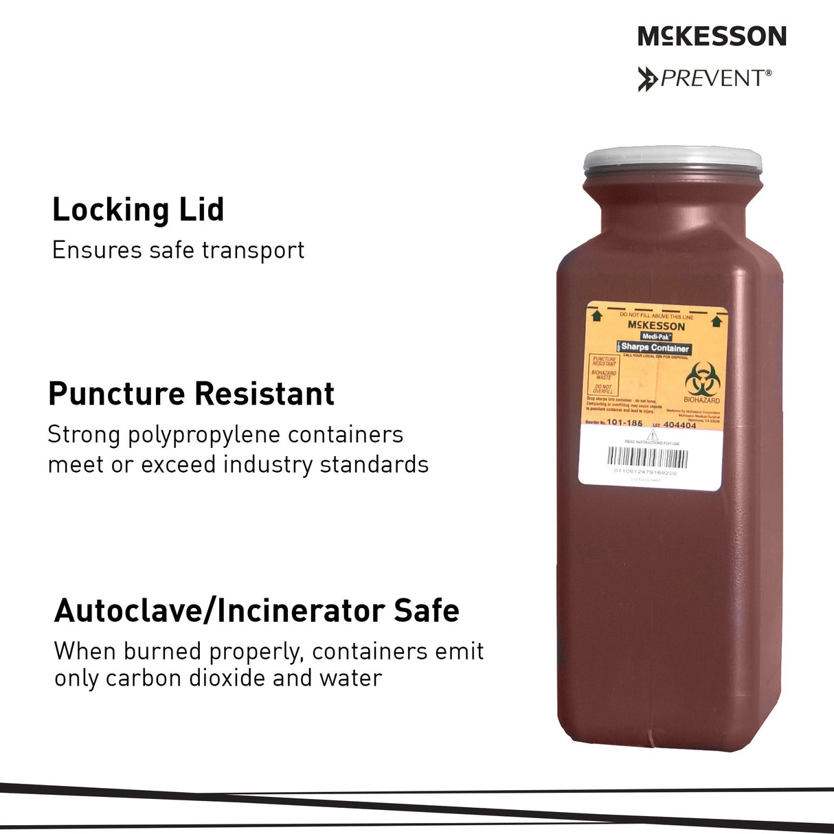 Sharps Container McKesson Red Base 10 H X 3-1/2 W X 3-1/2 D Inch Vertical Entry 0.425 Gallon