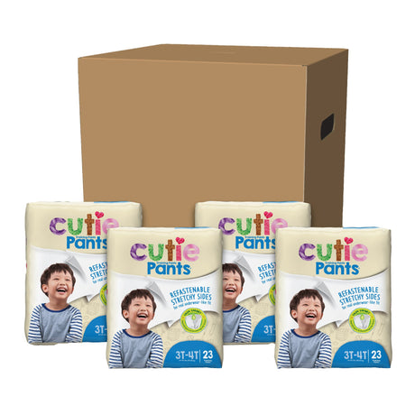 Male Toddler Training Pants Cutie Pants® Size 3T to 4T Disposable Heavy Absorbency - BeHope