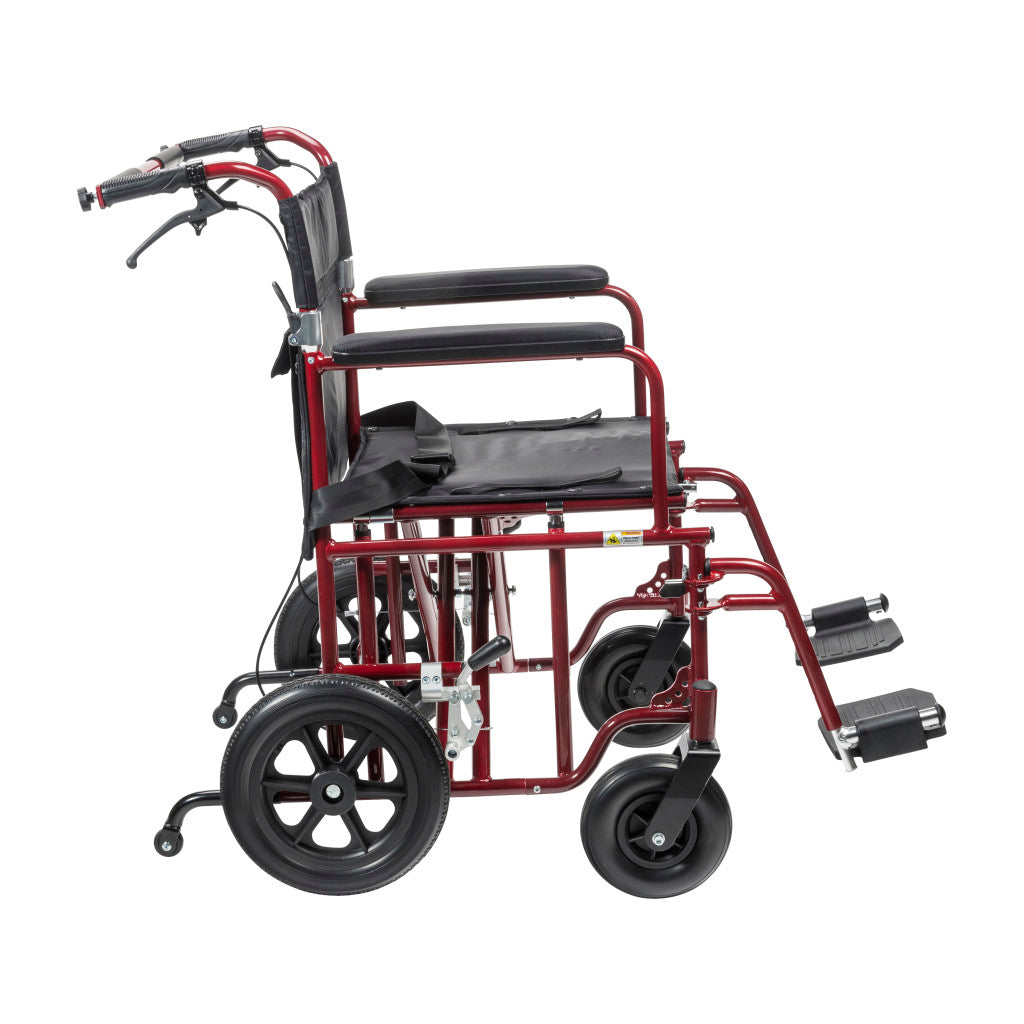 22" Bariatric Aluminum Transport Chair - BeHope