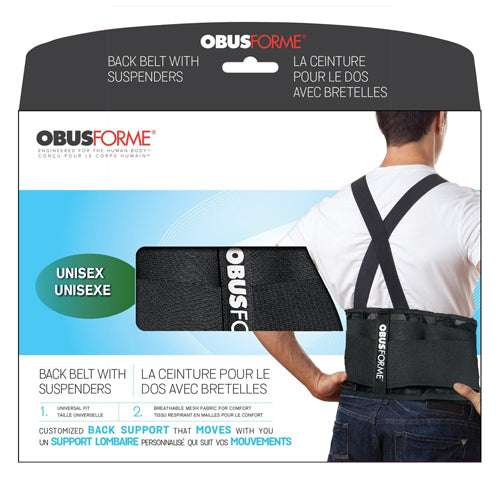 Ceinture dorsale unisexe, taille L/XL, noire, obusforme