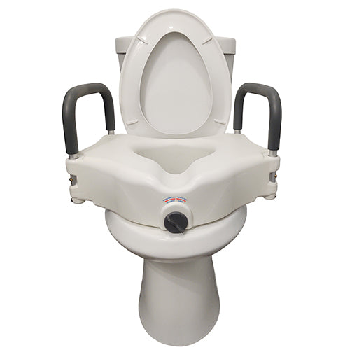 Siège de toilette surélevé Perfect 5 avec verrou et accoudoirs, lot de 2