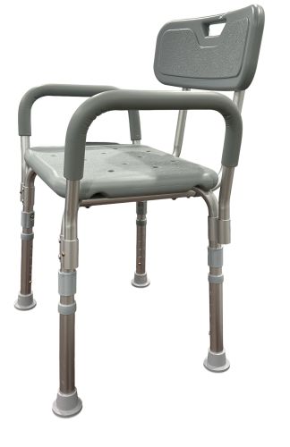 Chaise de douche parfaite pour salle de bain avec dossier et accoudoirs rembourrés, lot de 2