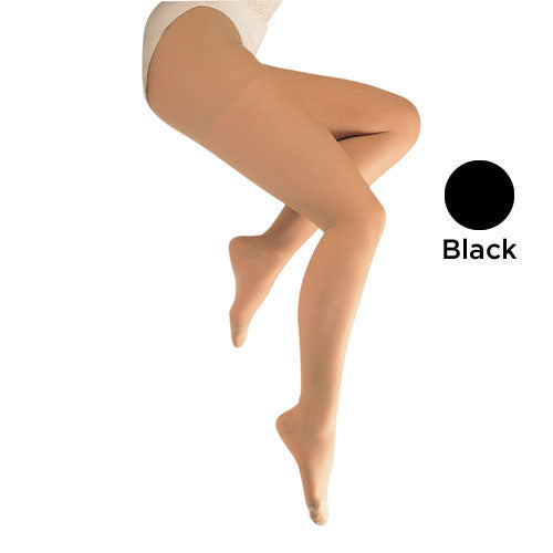 Collants transparents et fermes pour femme, taille Queen, 20-30 mmHg, noirs