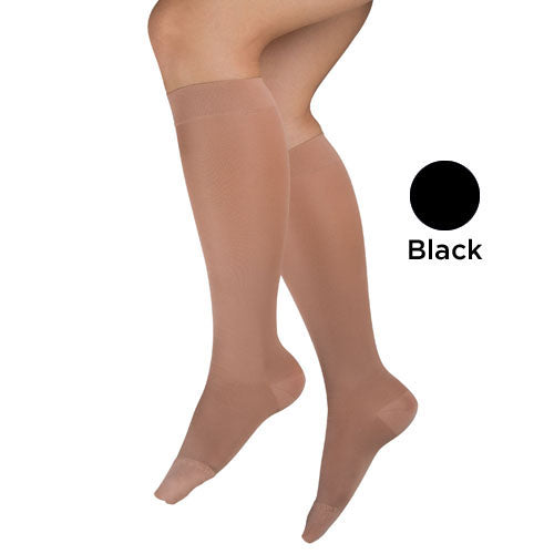 Mi-bas en microfibre Modérée S 15-20 mmHg Noir