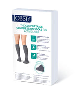 Jobst Activewear Knee High Compression Stockings, Closed Toe, 15-20mmhg - PR of 1