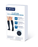 Jobst Ambition Soft Fit Men Knee High Compression Stockings - 15-20mmhg, Black, Closed Toe, PR of 1