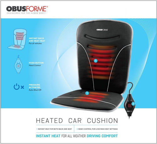 Coussin chauffant pour dossier et siège de voiture ObusForme