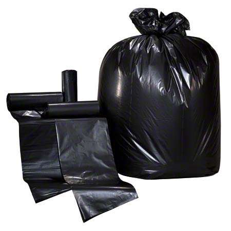 Trash Bag Colonial Bag 60 Gal. 3 Mil 38 X 60 Inch Black Flat Seal Bottom Coreless Roll - Behope