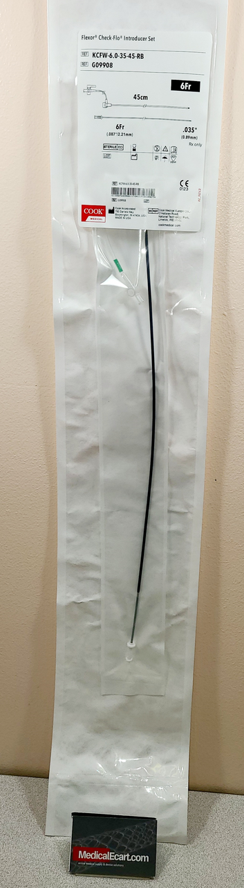 Introducer Flexor® Check-flo® 6 Fr. X 45 Cm Length For .035 Inch Diameter Guidewire Surgical Grade - Behope