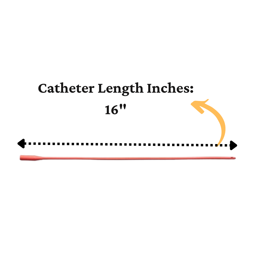 Intermittent/urethral Red Rubber Catheter (pack Of 12)