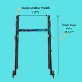 Medline Folding Trigger Walker with 5in Wheels