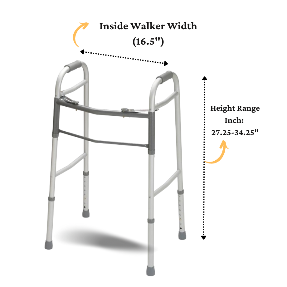Youth 2-Button Folding Walkers without Wheels