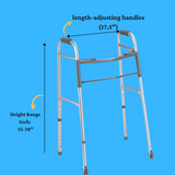 Medline 2-Button Folding Walker w 3in Wheels (Pack of 4)