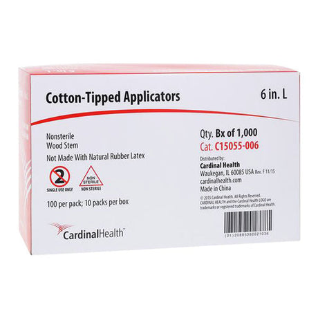 Swabstick Cotton Tip Wood Shaft 6 Inch Nonsterile 1000 Per Pack - Behope