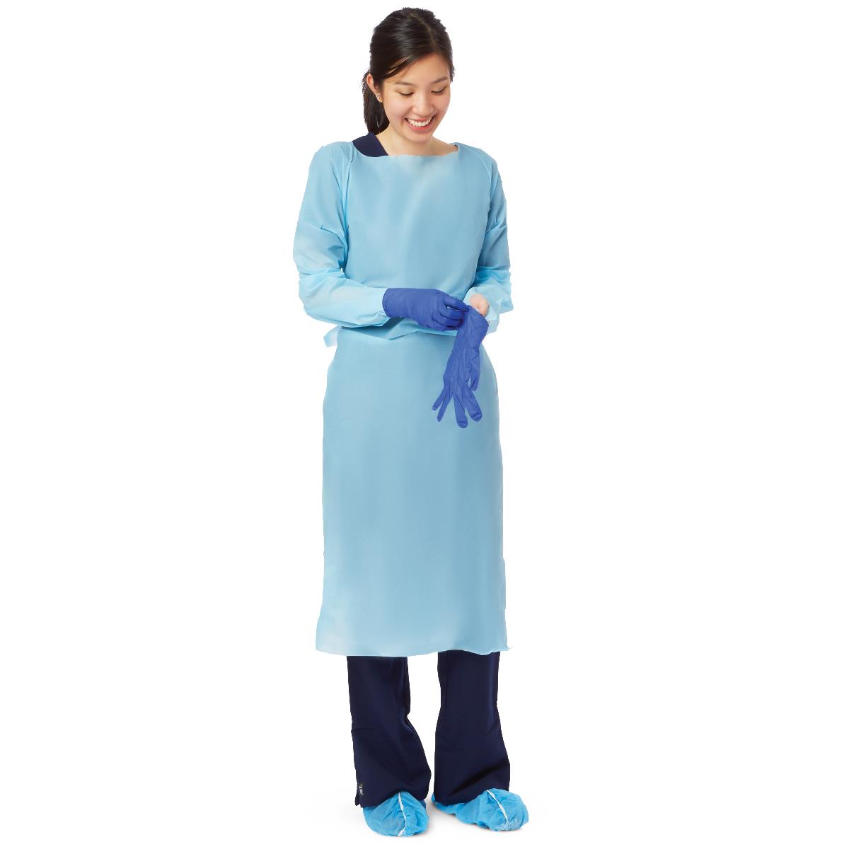Protective Procedure Gown Thumbs Up® Regular / Large Blue Nonsterile Not Rated Disposable