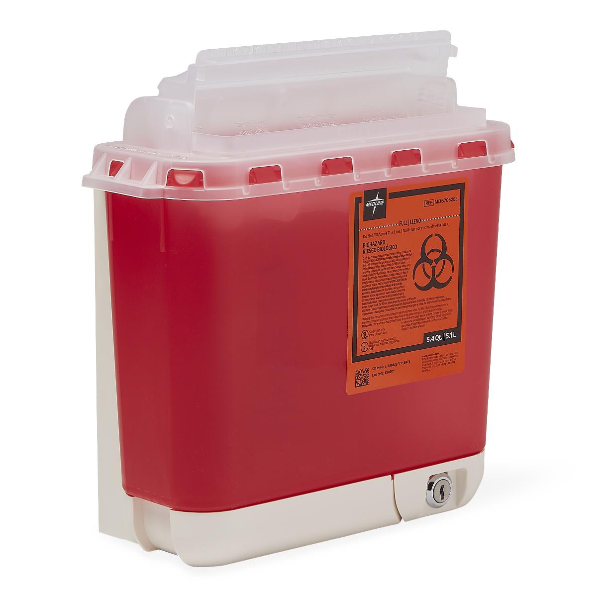 Medline Biohazard Patient Room Sharps Disposal Containers