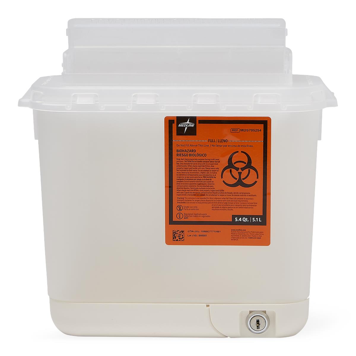 Medline Biohazard Patient Room Sharps Disposal Containers