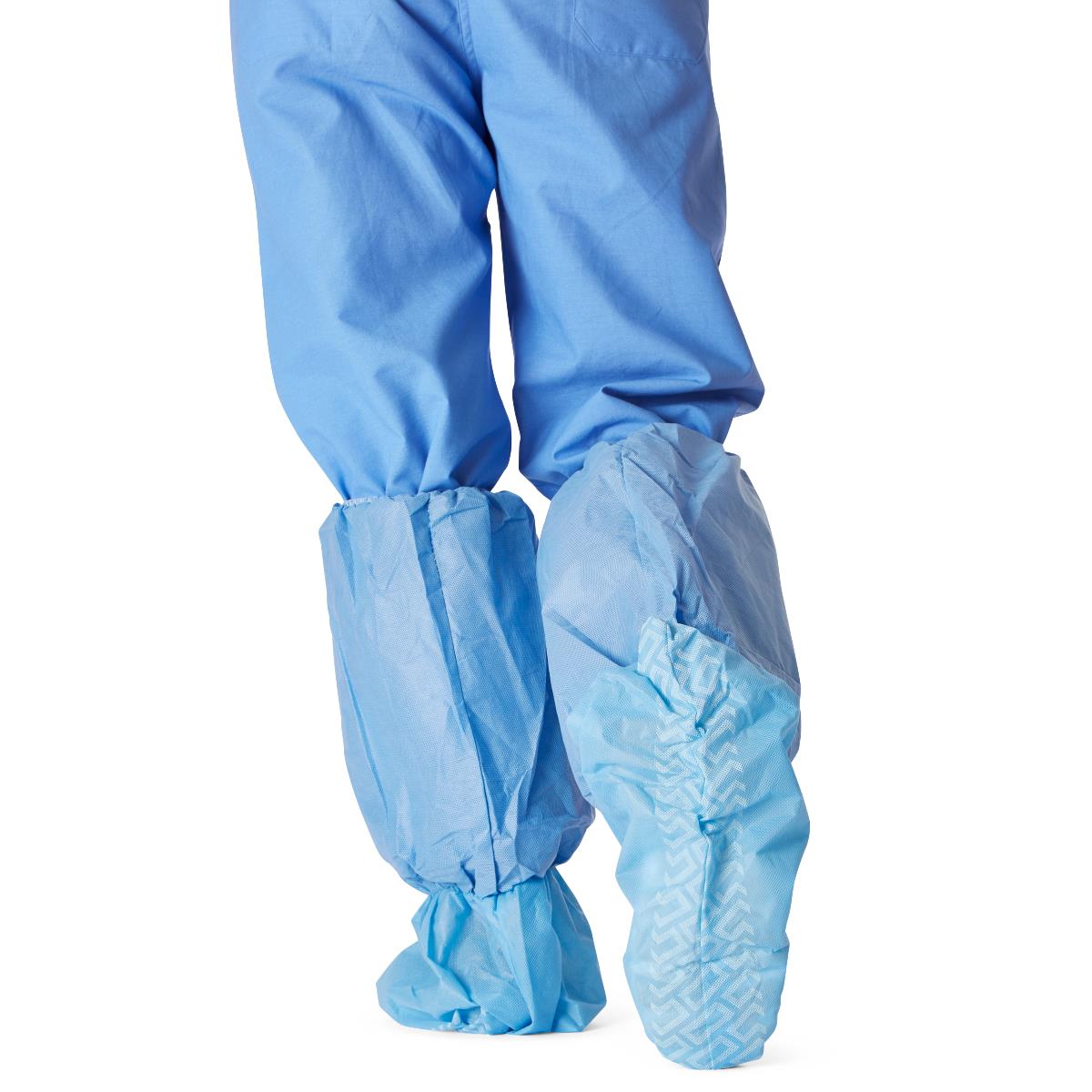 Boot Cover Medline Knee High Nonskid Sole Blue Nonsterile
