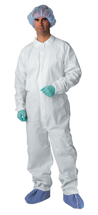 Medline Microporous Breathable Coveralls, full view of the protective garment.