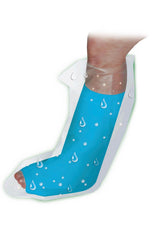 Curad Cast Protector, showing a person wearing it in the shower.