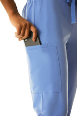 First AVE Women's 7-Pocket Jogger-Style Scrub Pant Ceil Blue