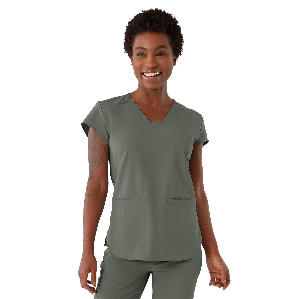 Monroe AVE Women's V-Neck Tunic Style Scrub Tops (Style 4805)