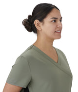 Staten AVE Women's Yoga-Style Scrub Tops with Zipper Pockets (Style 4865)