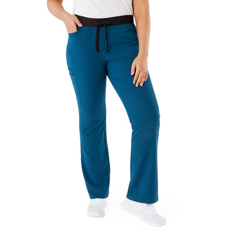 Coastal AVE Women's Boot-Cut Tall Scrub Pants Caribbean Blue