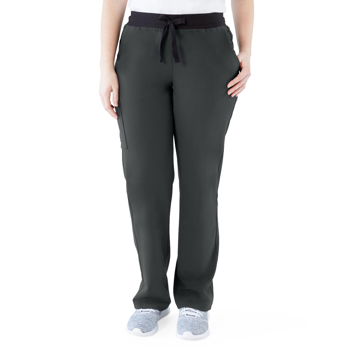 Varick AVE Women's Petite Scrub Pants Charcoal