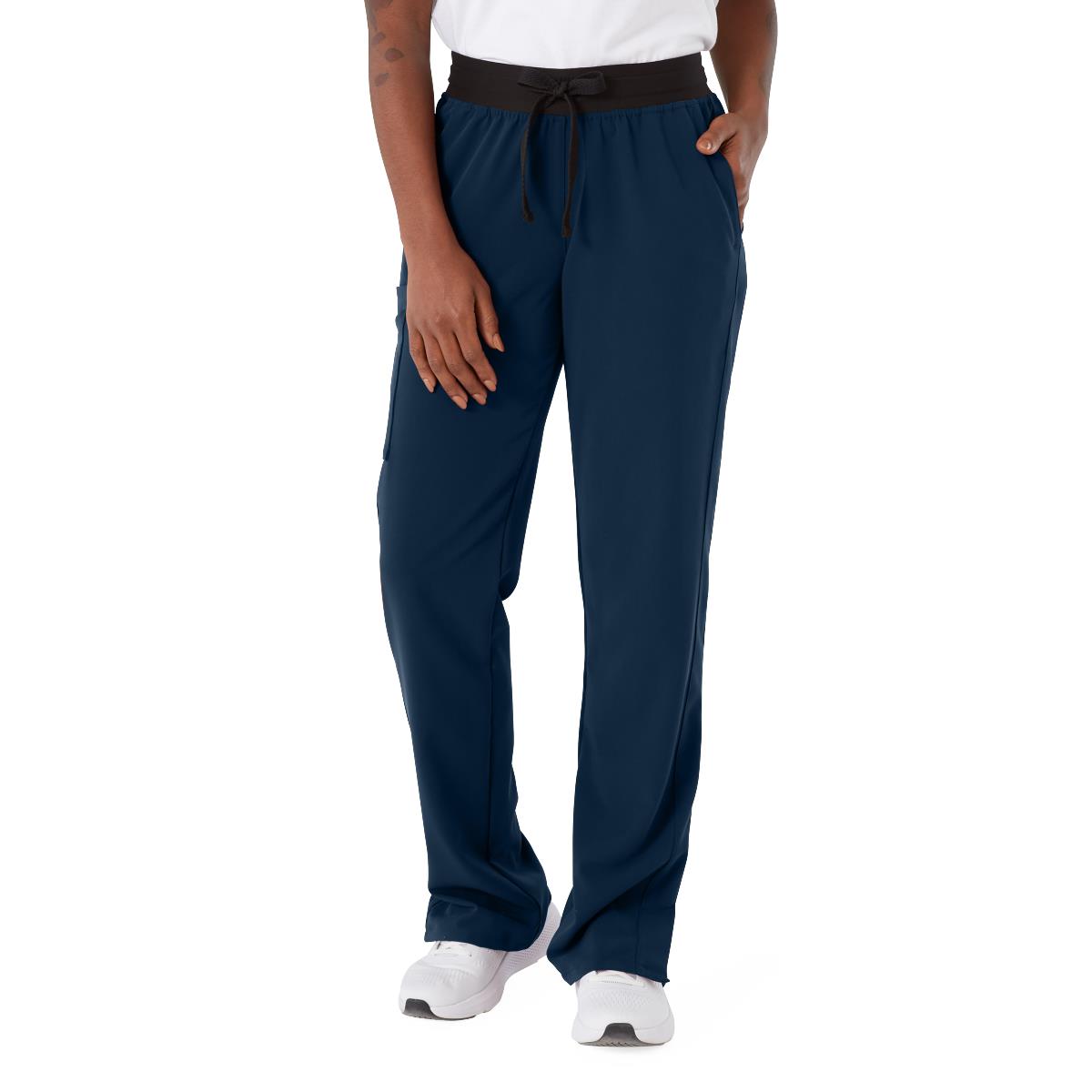 Varick AVE Women's Petite Scrub Pants Navy Blue