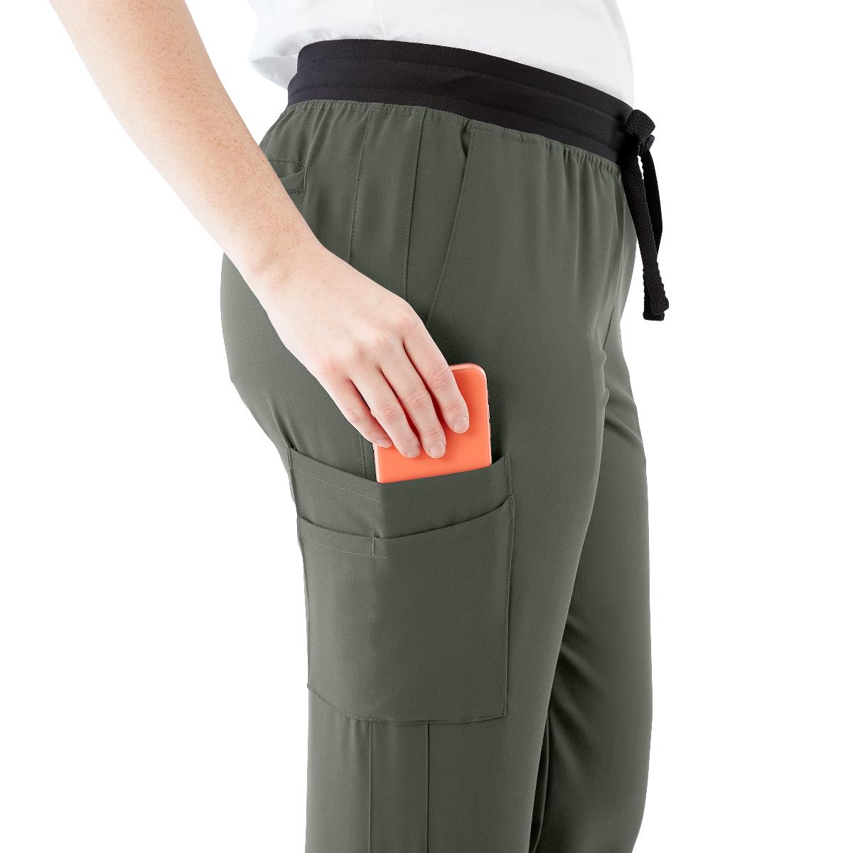 Varick AVE Women's Midrise 6-Pocket Scrub Pants - Tall Length (Style 4913)