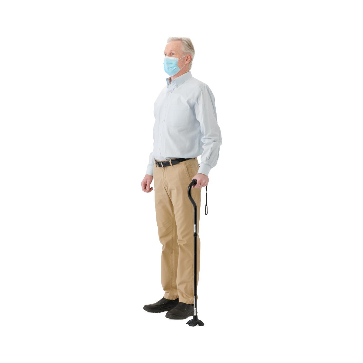 Medline Hybrid Cane, showing the adjustable height mechanism for user customization.