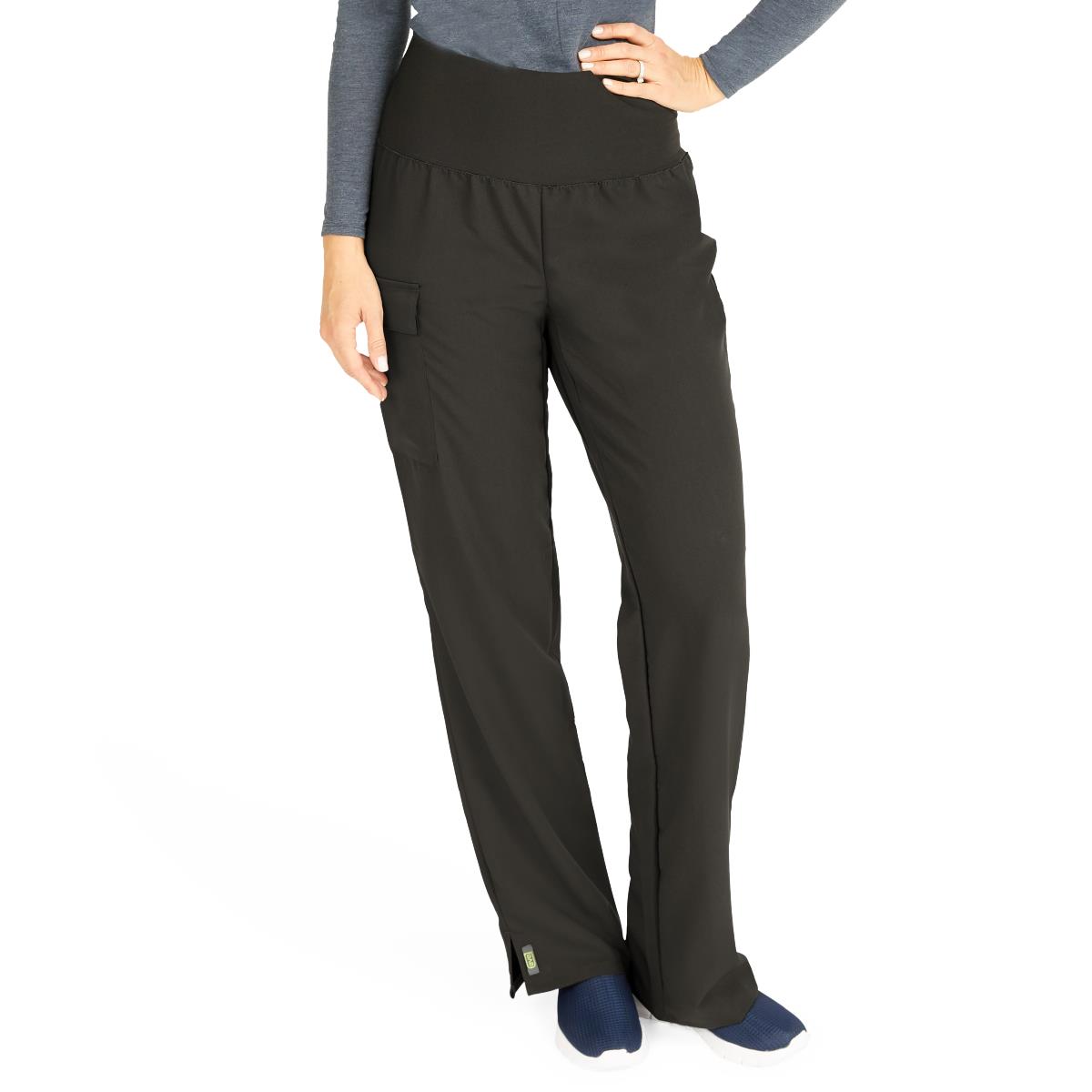 Ocean AVE Women's Wide Waistband Stretch Scrub Pants - Petite Length (Style 5560)