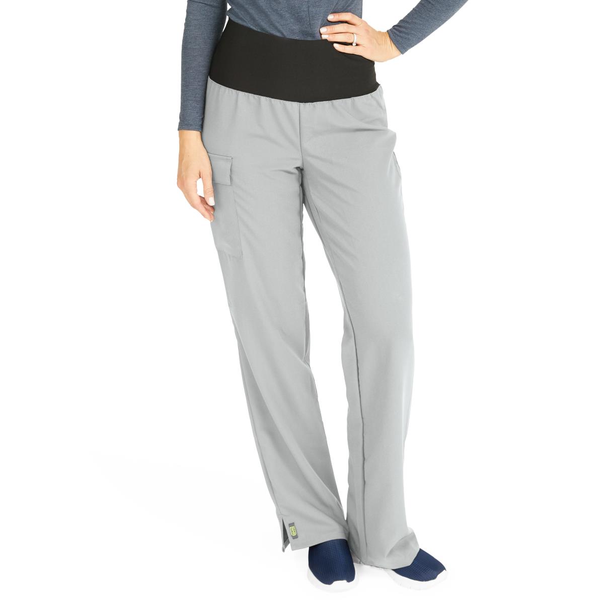 Ocean AVE Women's Wide Waistband Stretch Scrub Pants - Petite Length (Style 5560)