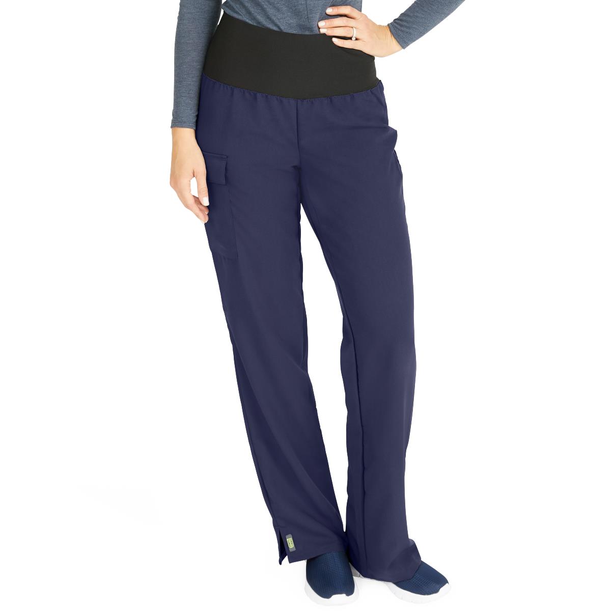 Ocean AVE Women's Wide Waistband Stretch Scrub Pants - Petite Length (Style 5560)