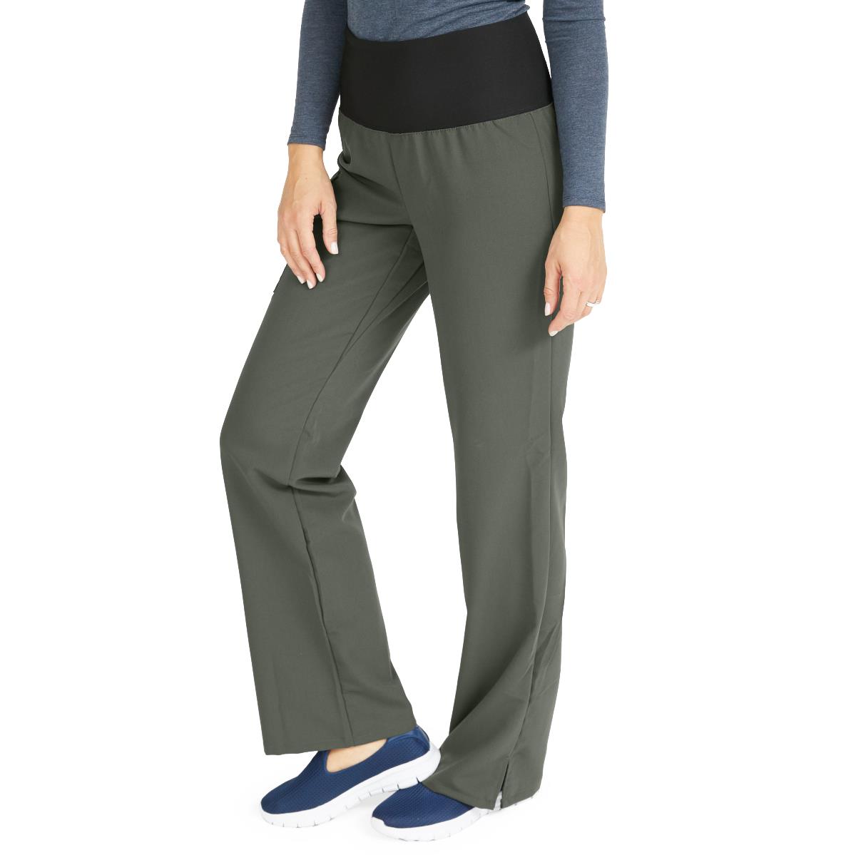 Ocean AVE Women's Wide Waistband Stretch Scrub Pants - Petite Length (Style 5560)