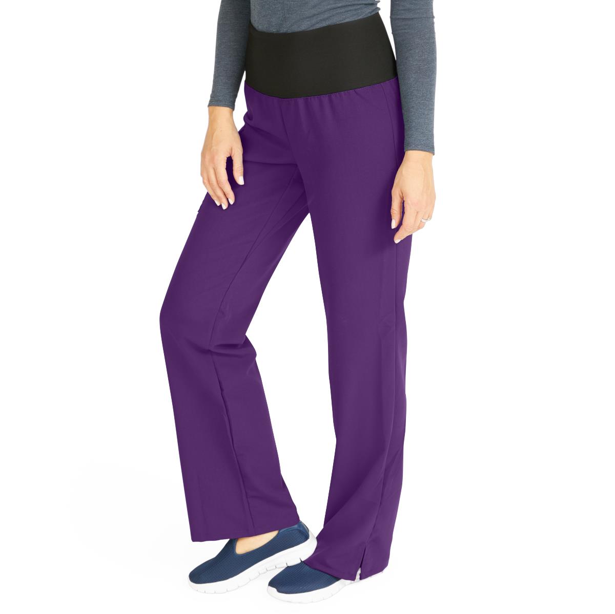 Ocean AVE Women's Wide Waistband Stretch Scrub Pants - Regular Length (Style 5560)