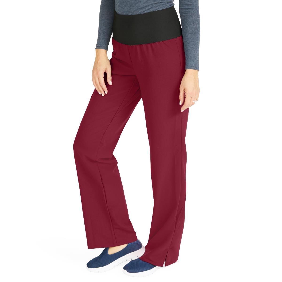 Ocean AVE Women's Wide Waistband Stretch Scrub Pants - Petite Length (Style 5560)
