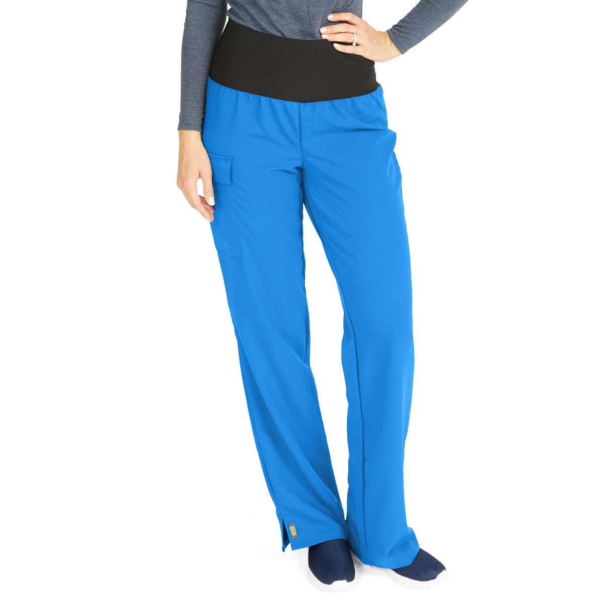 Ocean AVE Women's Wide Waistband Stretch Scrub Pants - Petite Length (Style 5560)