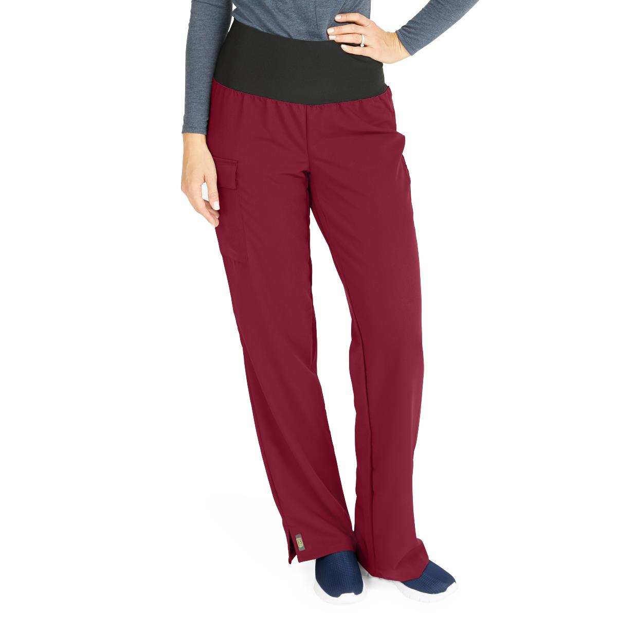 Ocean AVE Women's Wide Waistband Stretch Scrub Pants - Petite Length (Style 5560)