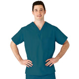 AngelStat Unisex Reversible  Scrub Tops with Angelica CC - Peacock (Style 610)