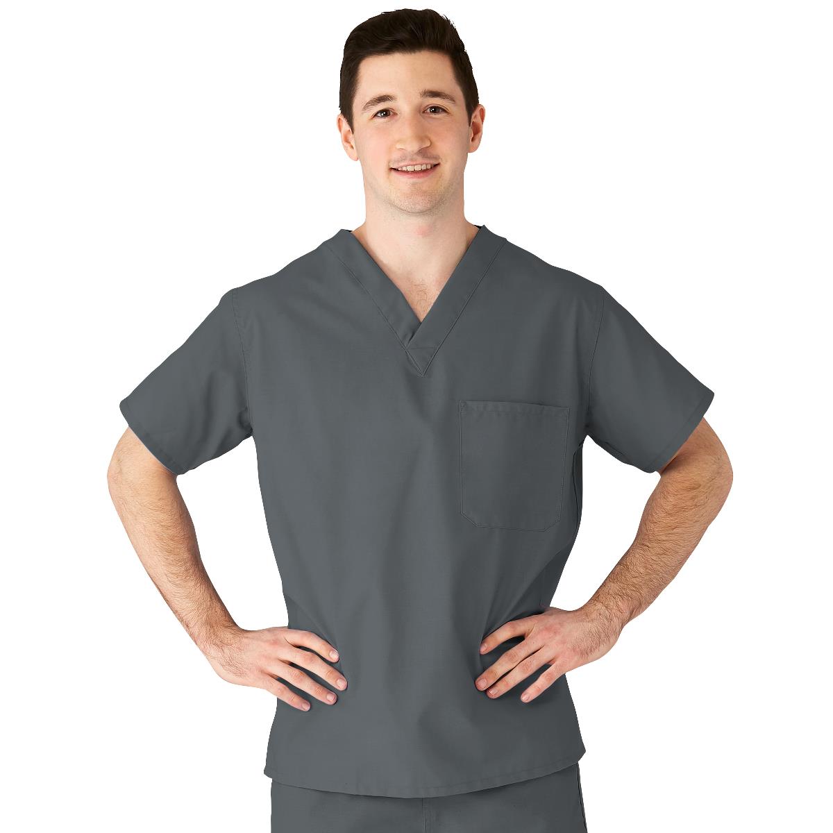 AngelStat Unisex Reversible Scrub Tops with Medline Color Coding (Style 610)