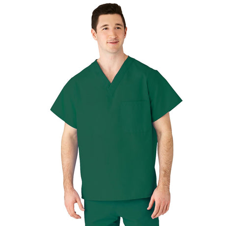 AngelStat Unisex Reversible  Scrub Tops with Angelica CC - Emerald (Style 610)