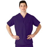AngelStat Unisex Reversible  Scrub Tops with Angelica CC - Purple (Style 610)