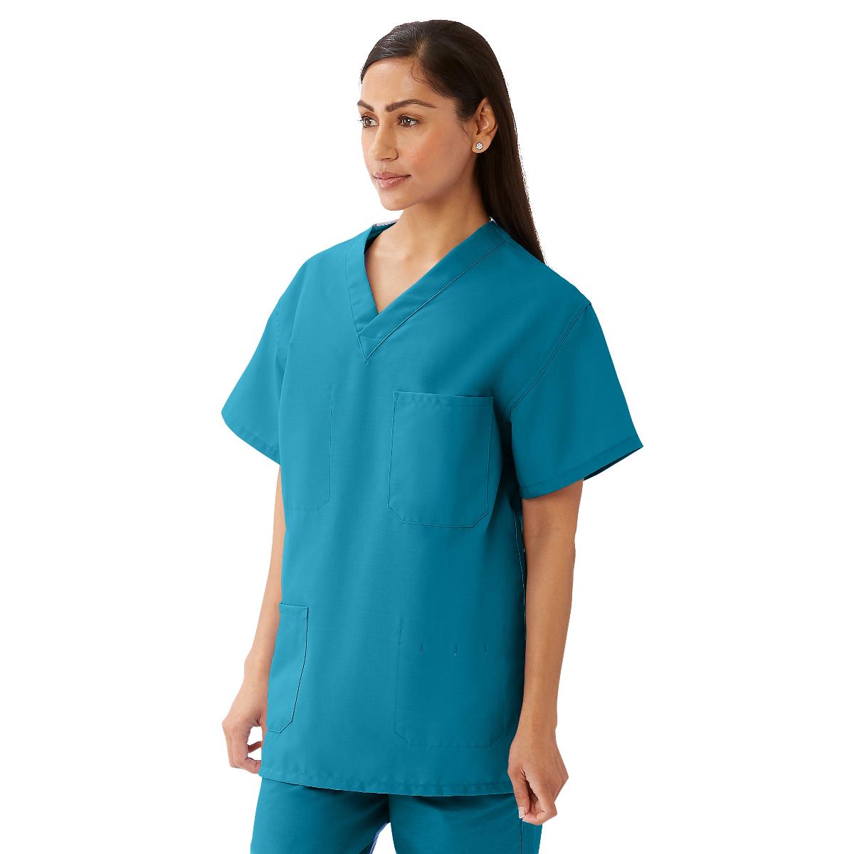 AngelStat Unisex Reversible Scrub Tops with Medline Color Coding (Style 630)
