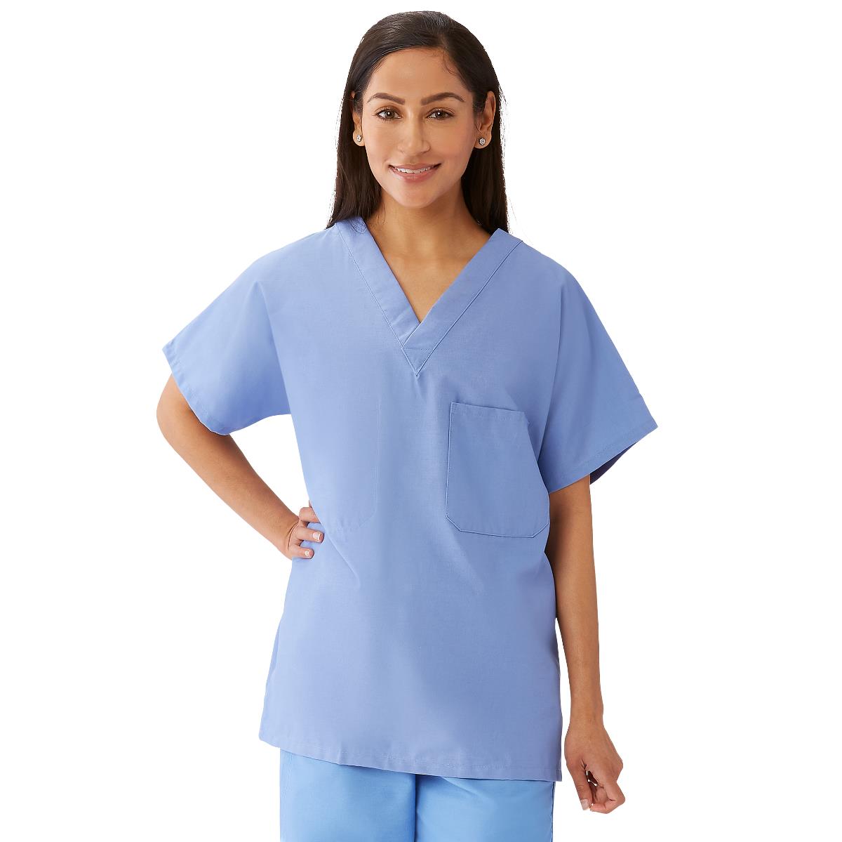 CottonCare Unisex 1-Pocket Scrub Tops for Hyperbaric Units (Style 658)